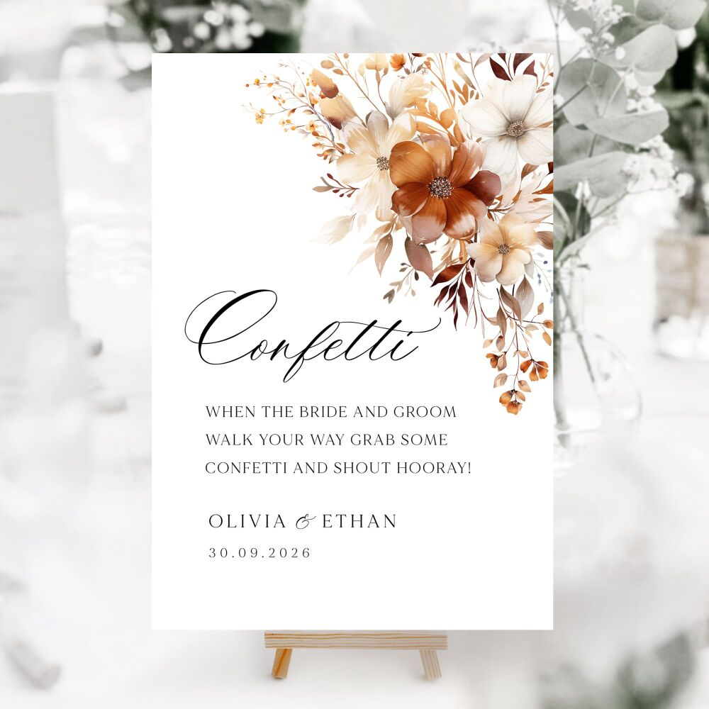 Caramel & Burnt Orange Wedding Accessory Signs (Choose Your Sign)
