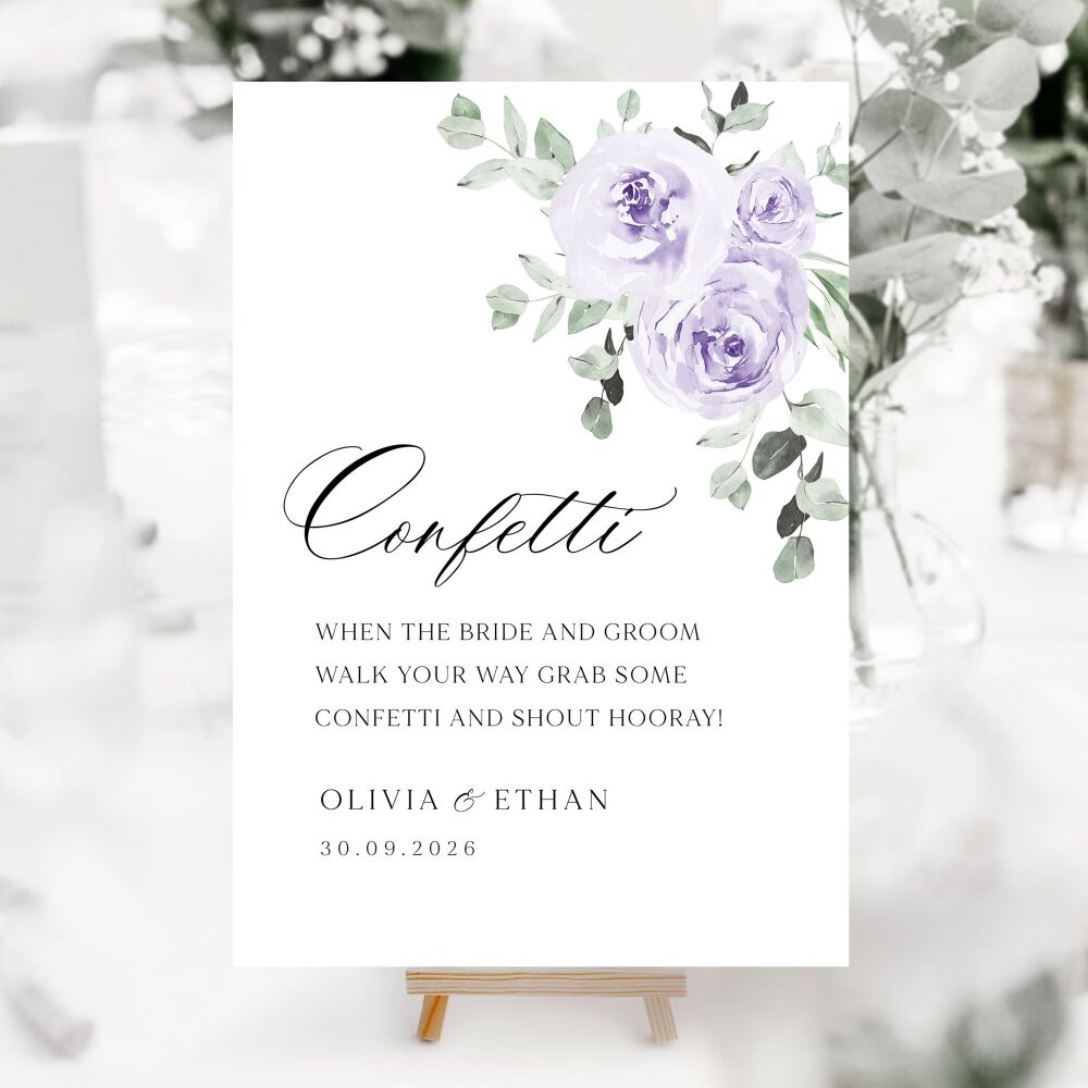 Lilac & Sage Floral Wedding Accessory Signs (Choose Your Sign)