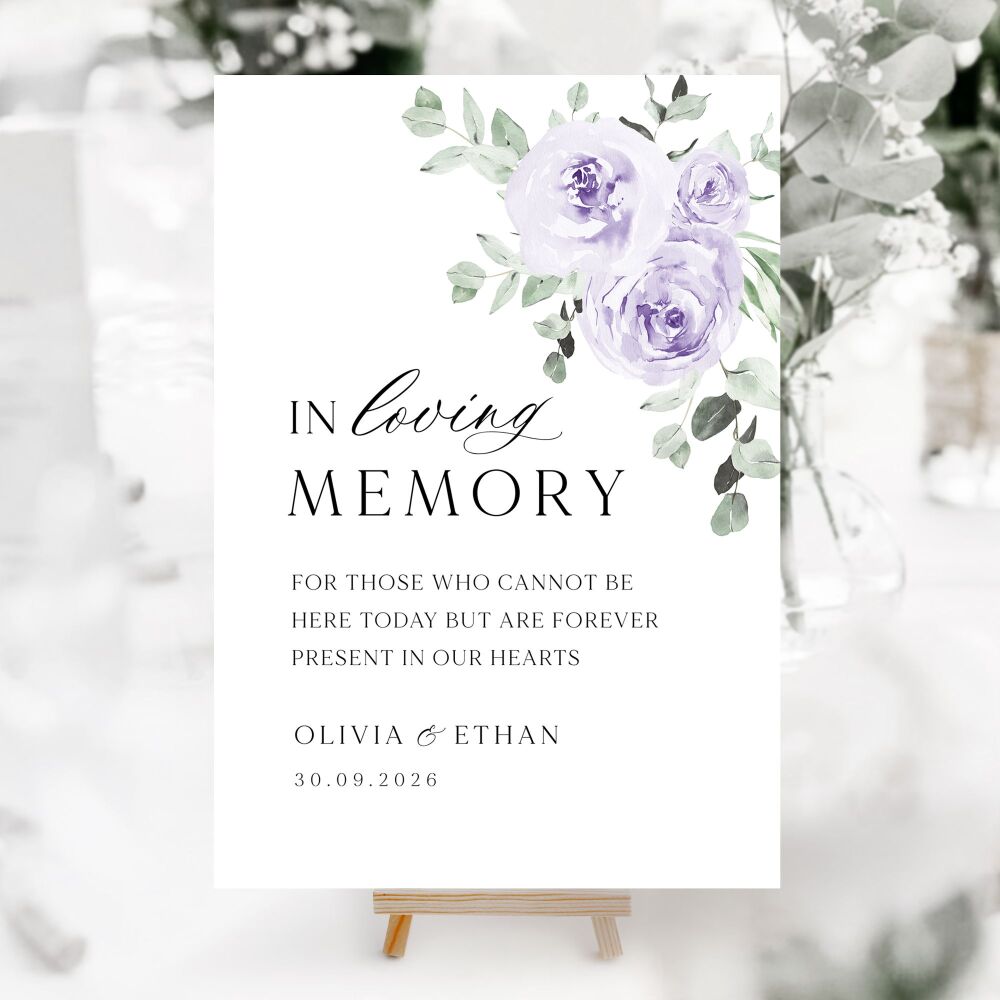 Lilac & Sage Floral Wedding Accessory Signs (Choose Your Sign)