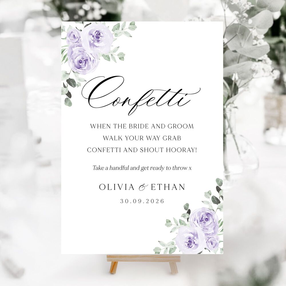 Lilac & Sage Floral Wedding Accessory Signs (Choose Your Sign)