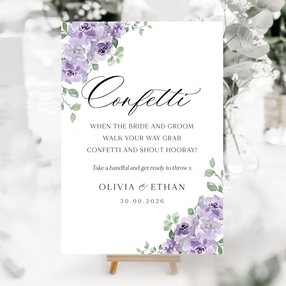 Dusky Mauve Floral Wedding Accessory Signs (Choose Your Sign)