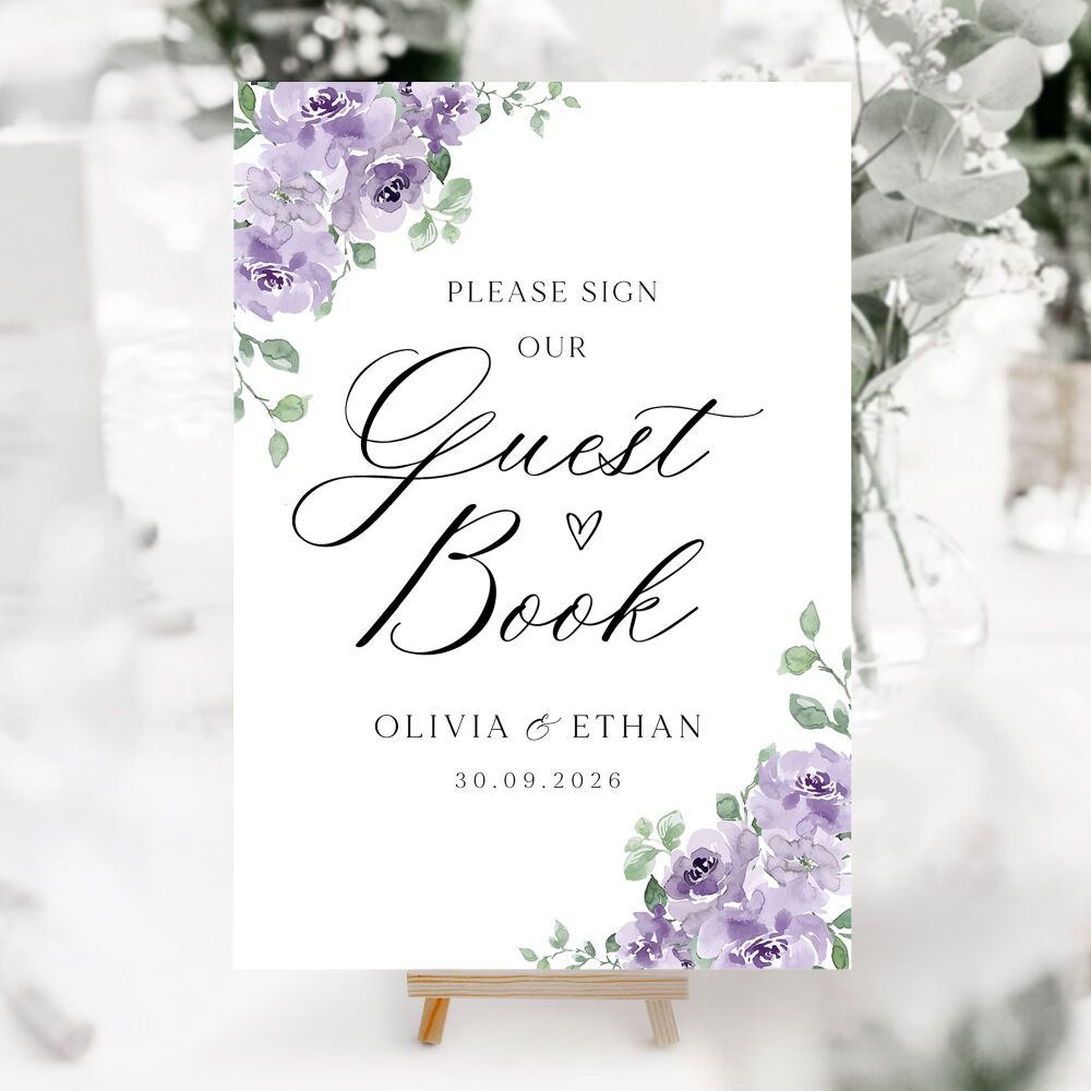 Dusky Mauve Floral Wedding Accessory Signs (Choose Your Sign)