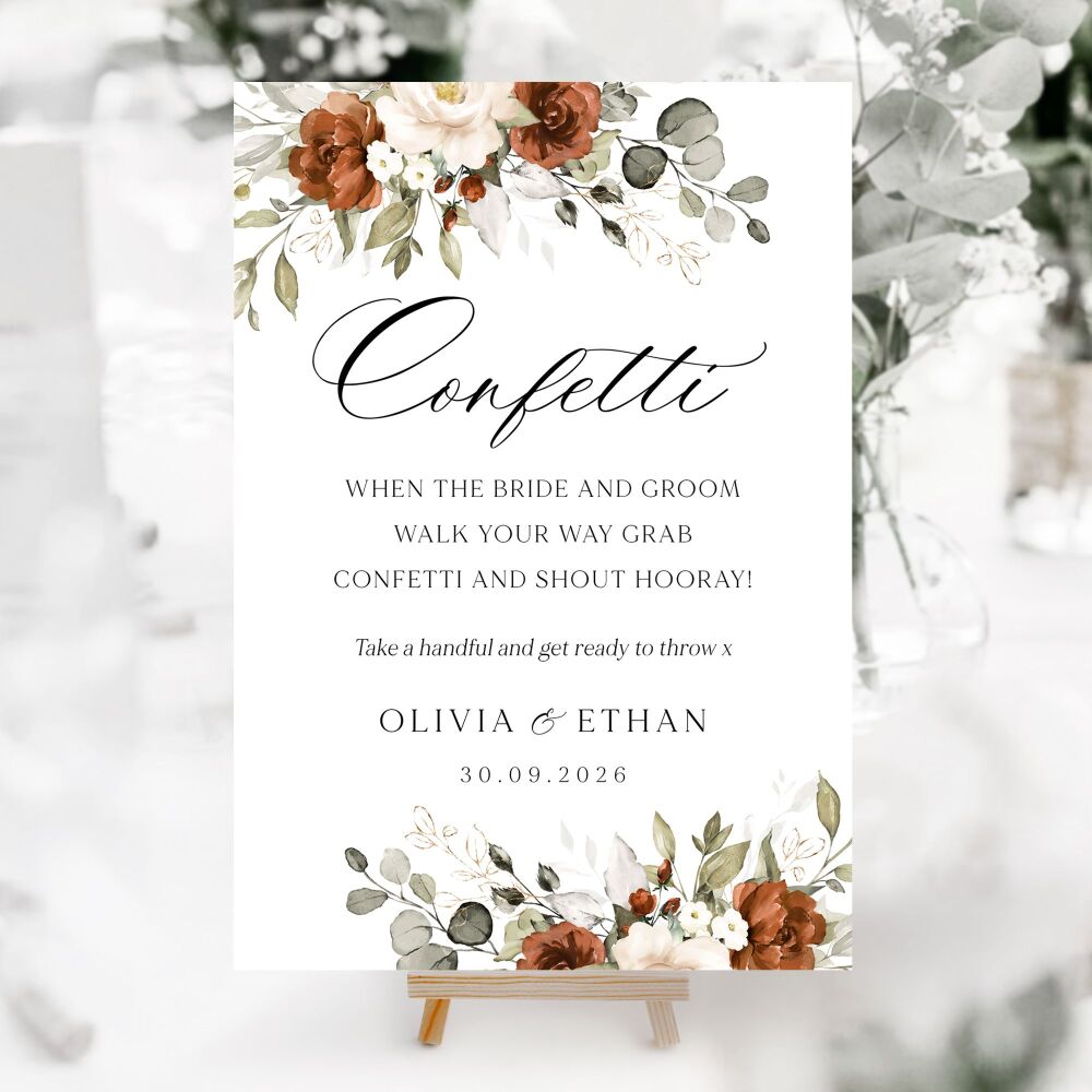 Terracotta & Ivory Wedding Accessory Signs (Choose Your Sign)
