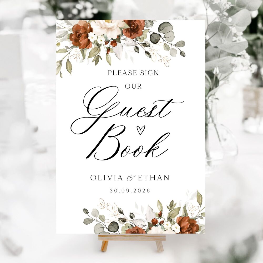 Terracotta & Ivory Wedding Accessory Signs (Choose Your Sign)