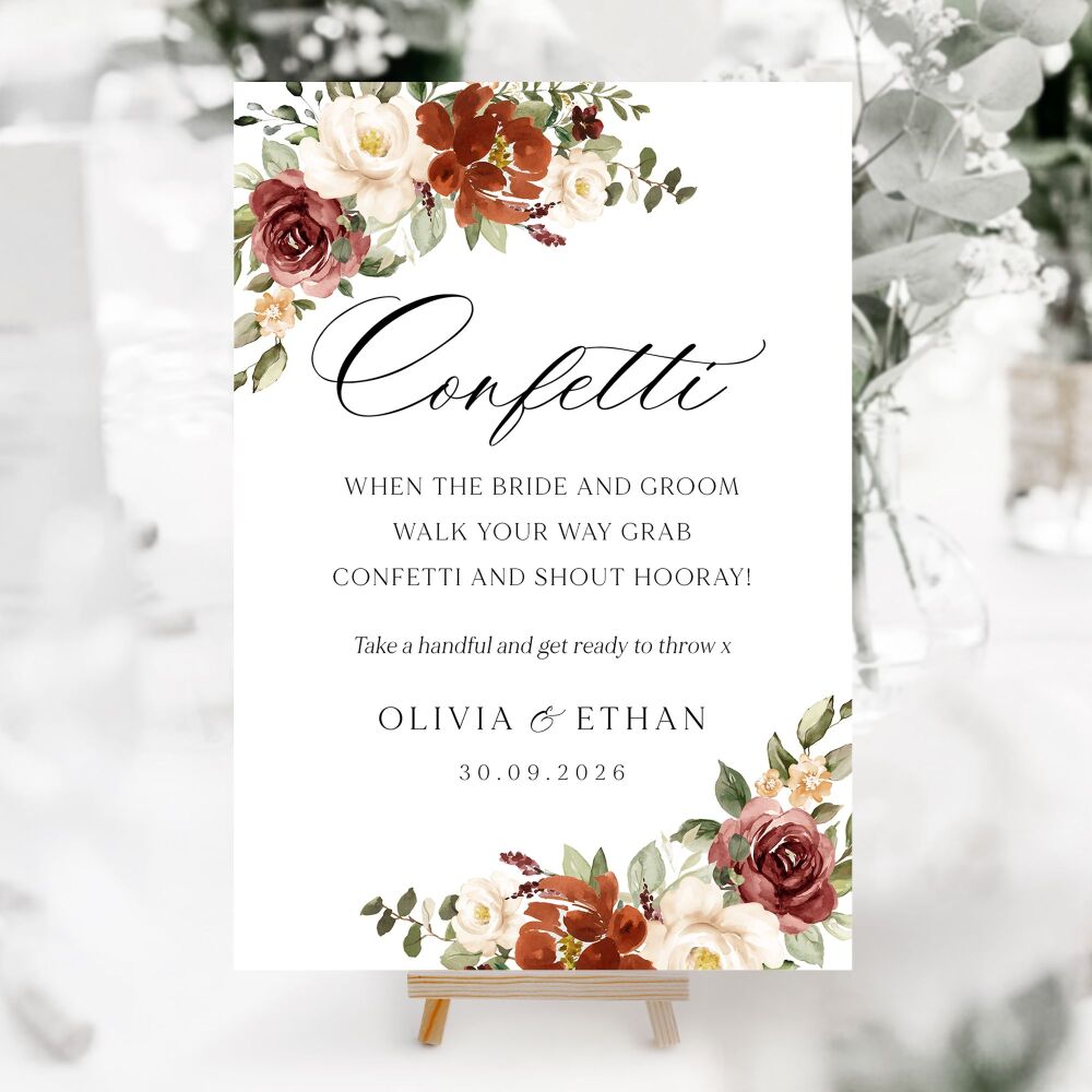Rust & Burnt Orange Wedding Accessory Signs (Choose Your Sign)