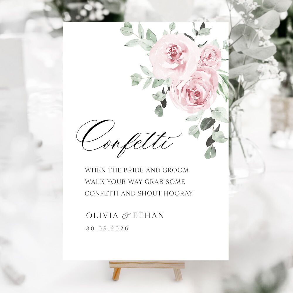 Dusky Pink Floral Wedding Accessory Signs (Choose Your Sign)