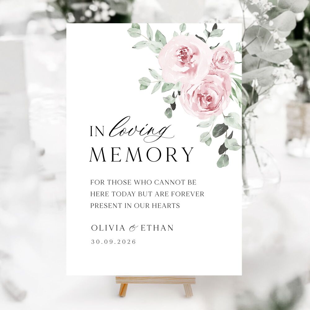 Dusky Pink Floral Wedding Accessory Signs (Choose Your Sign)