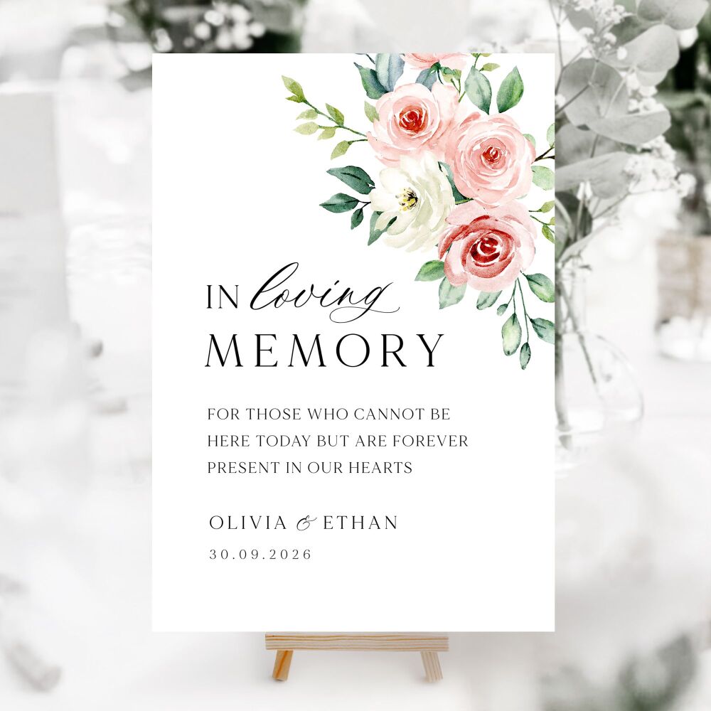 Blush Roses Wedding Accessory Signs (Choose Your Sign)