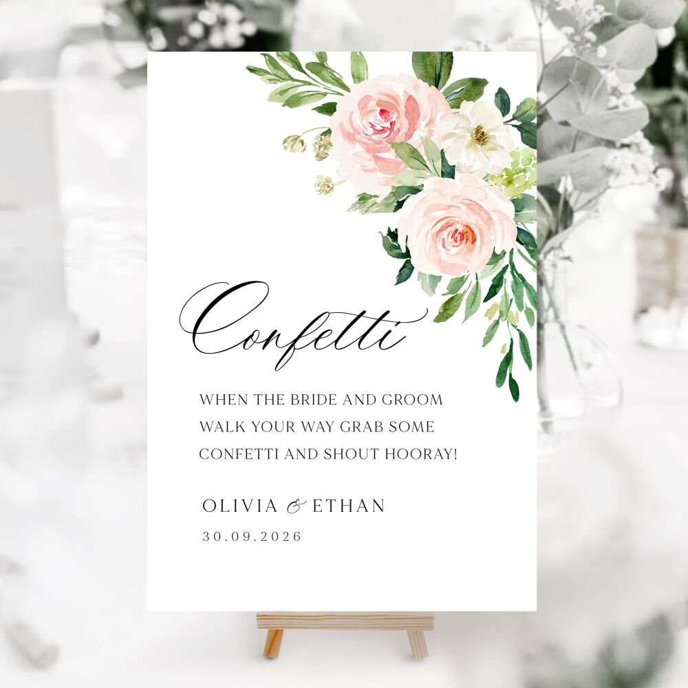 Blush Pink Floral Wedding Accessory Signs (Choose Your Sign)