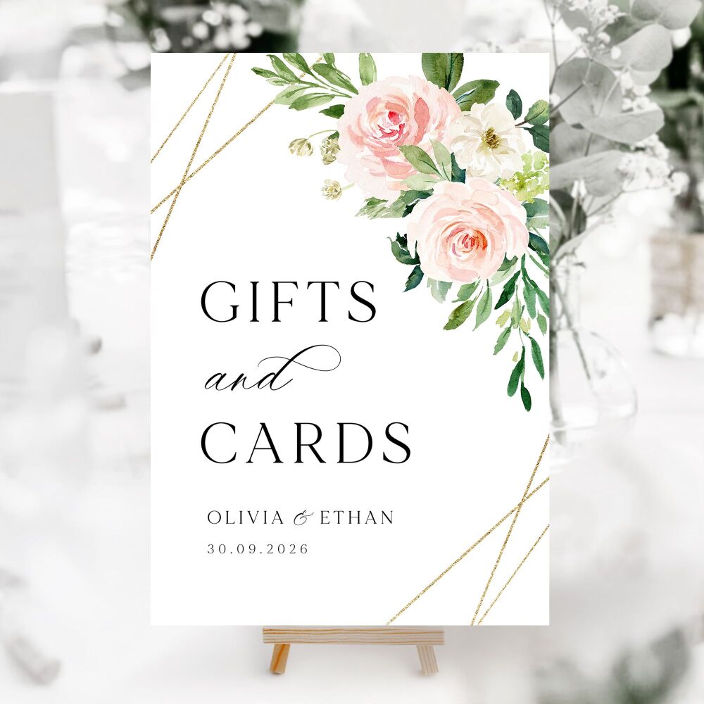 Blush Pink & Gold Wedding Accessory Signs (Choose Your Sign)