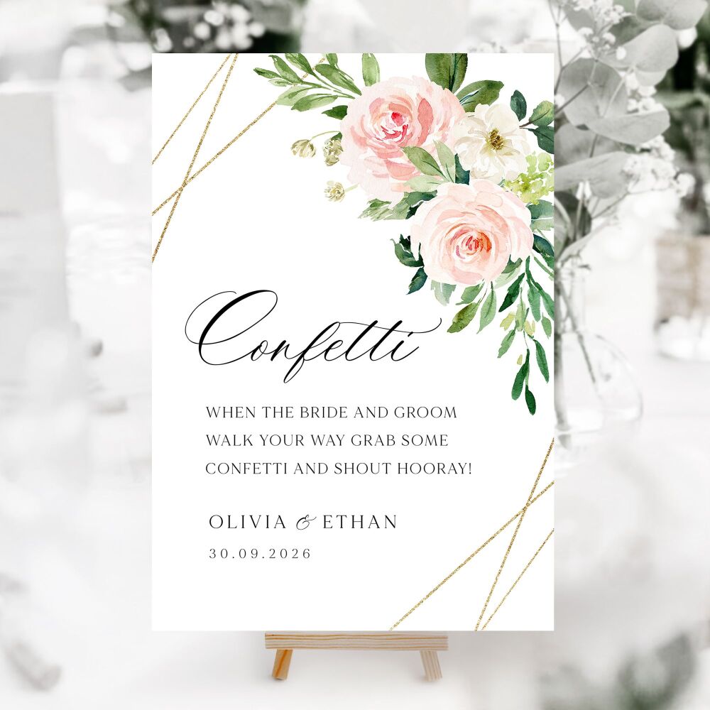 Blush Pink & Gold Wedding Accessory Signs (Choose Your Sign)
