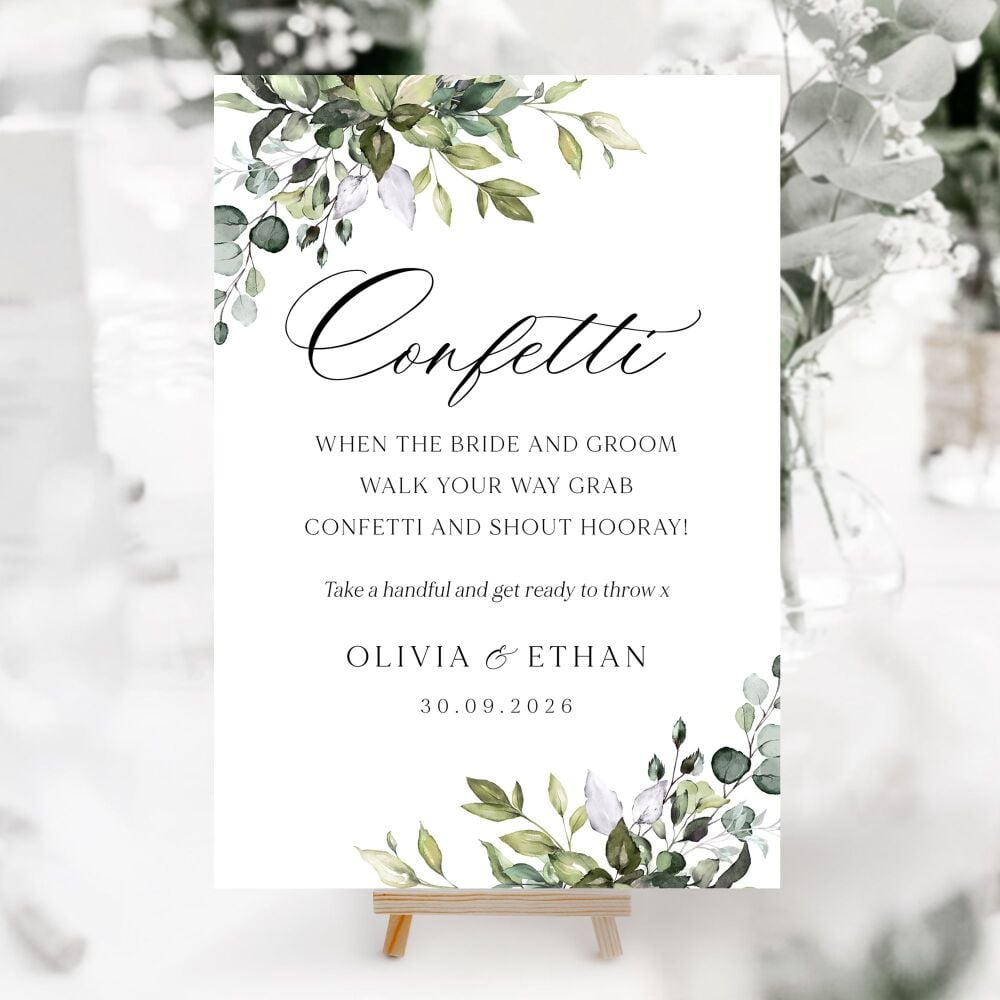 Eucalyptus Bouquet Wedding Accessory Signs (Choose Your Sign)