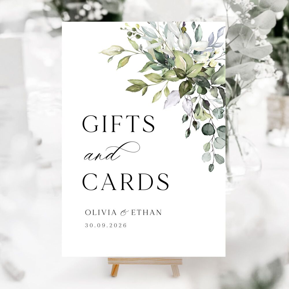 Eucalyptus Bouquet Wedding Accessory Signs (Choose Your Sign)