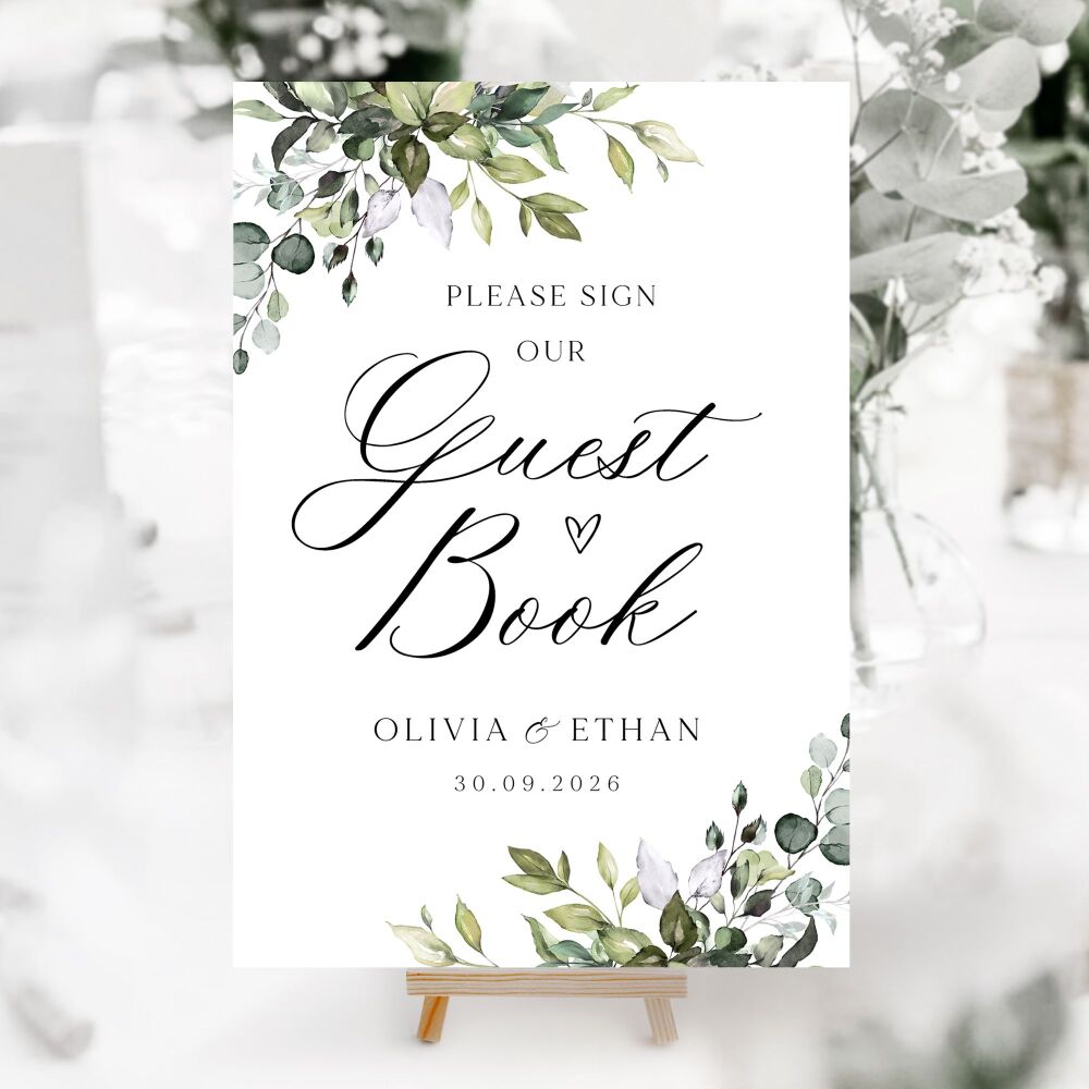 Eucalyptus Bouquet Wedding Accessory Signs (Choose Your Sign)