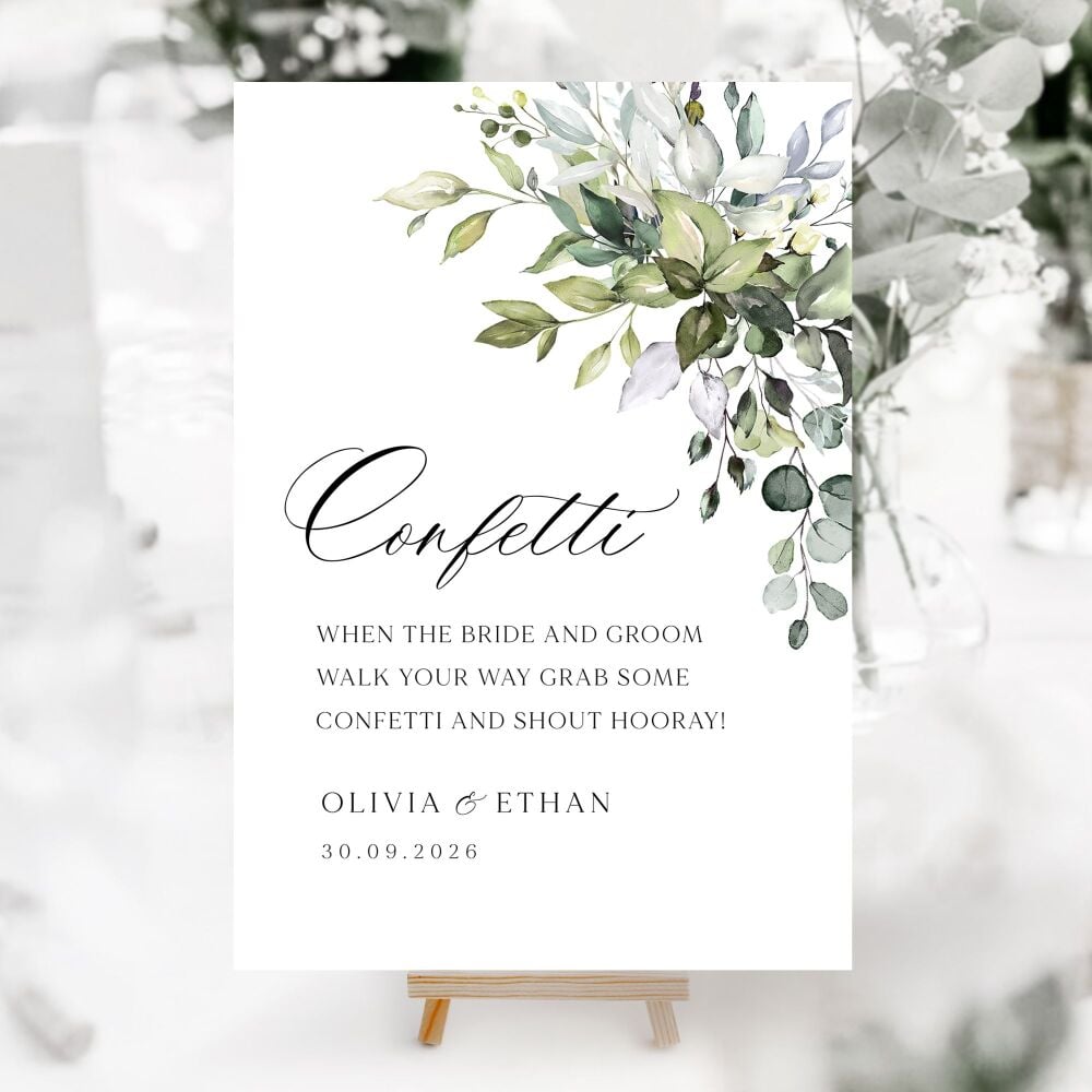 Eucalyptus Bouquet Wedding Accessory Signs (Choose Your Sign)