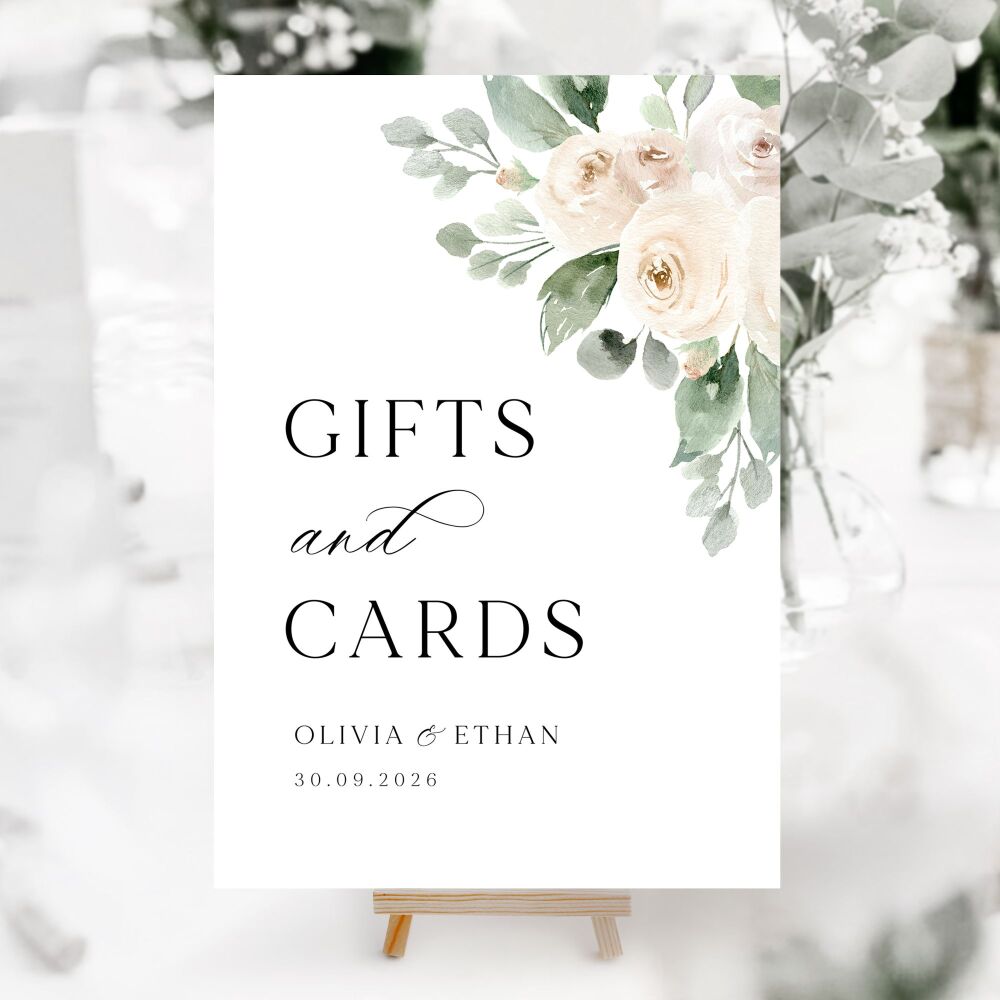 Ivory Peonies Wedding Accessory Signs (Choose Your Sign)