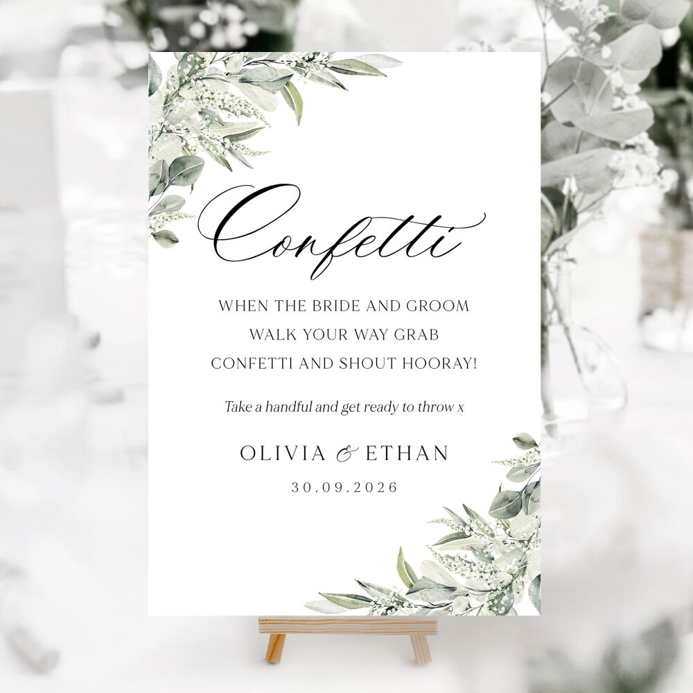 Sage & Gypsophilia Wedding Accessory Signs (Choose Your Sign)