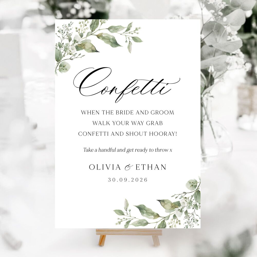 Sage Botanicals Wedding Accessory Signs (Choose Your Sign)