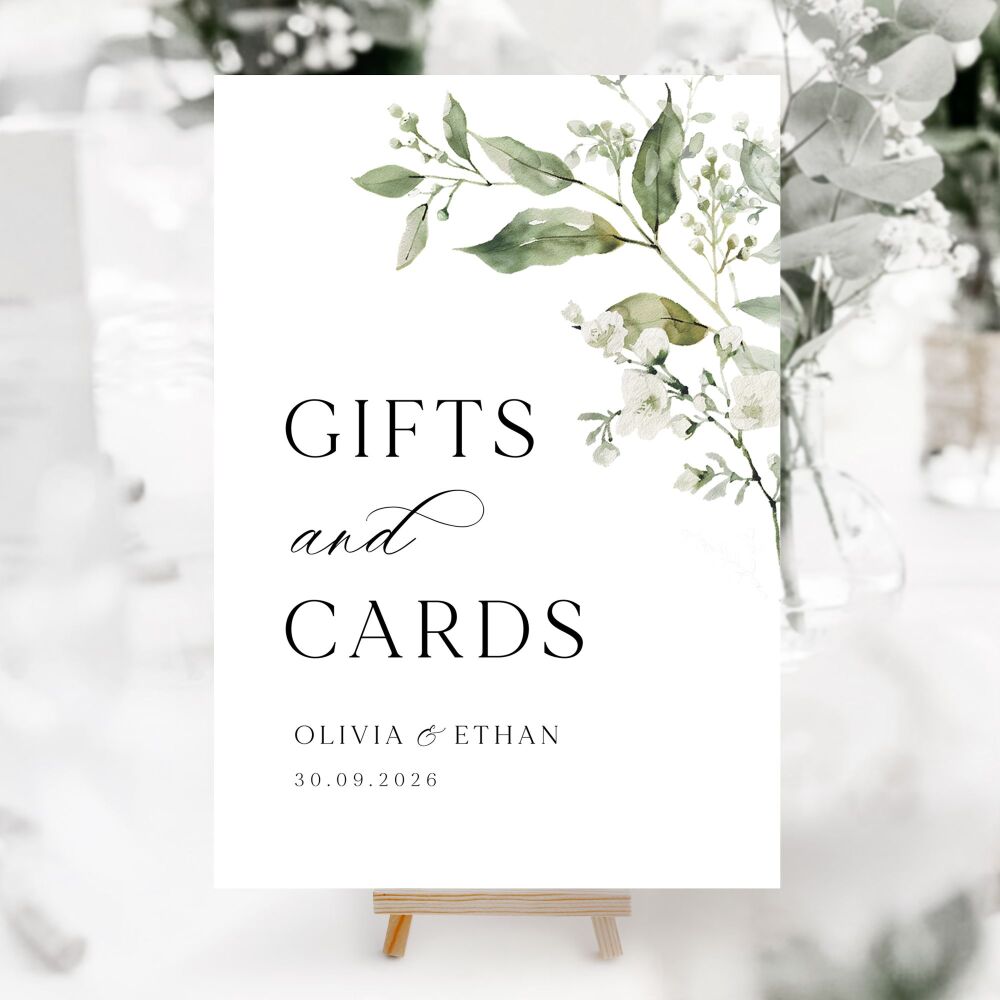 Sage Botanicals Wedding Accessory Signs (Choose Your Sign)