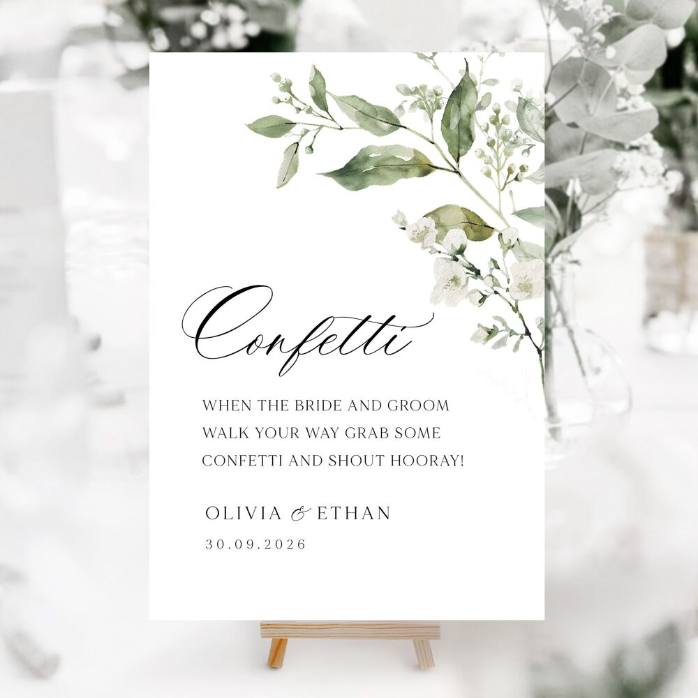 Sage Botanicals Wedding Accessory Signs (Choose Your Sign)