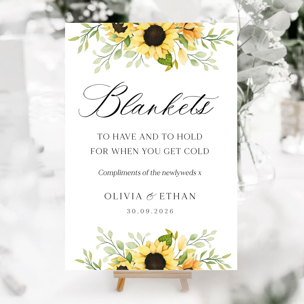 Pretty Sunflowers Wedding Accessory Signs (Choose Your Sign)