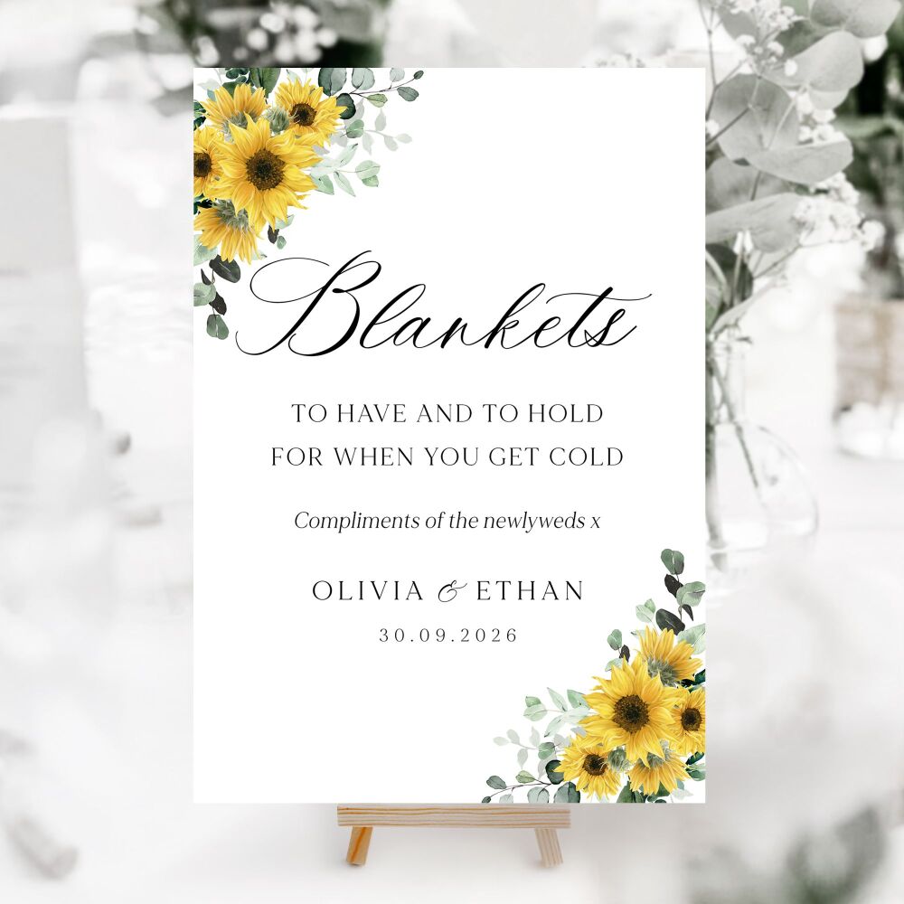 Rustic Sunflowers Wedding Accessory Signs (Choose Your Sign)