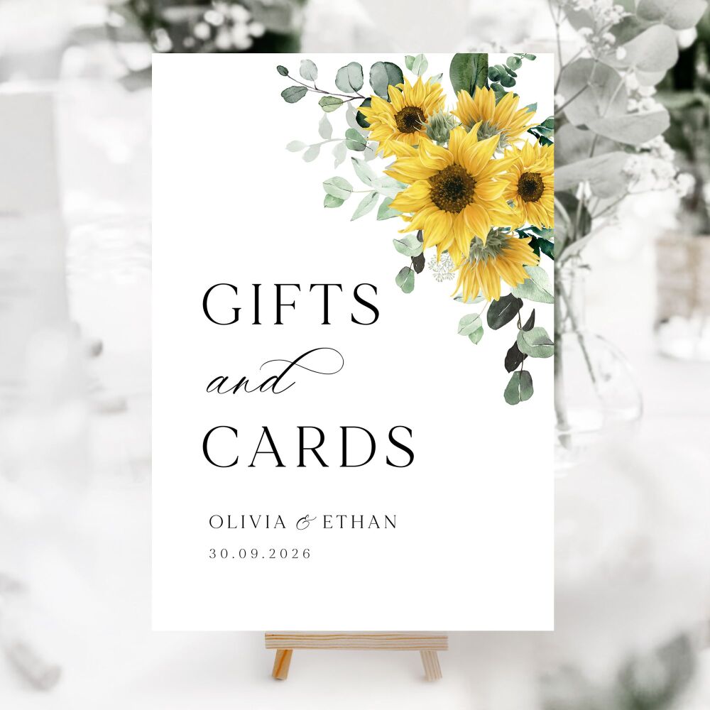 Rustic Sunflowers Wedding Accessory Signs (Choose Your Sign)