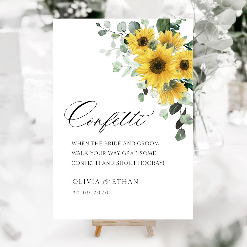 Rustic Sunflowers Wedding Accessory Signs (Choose Your Sign)