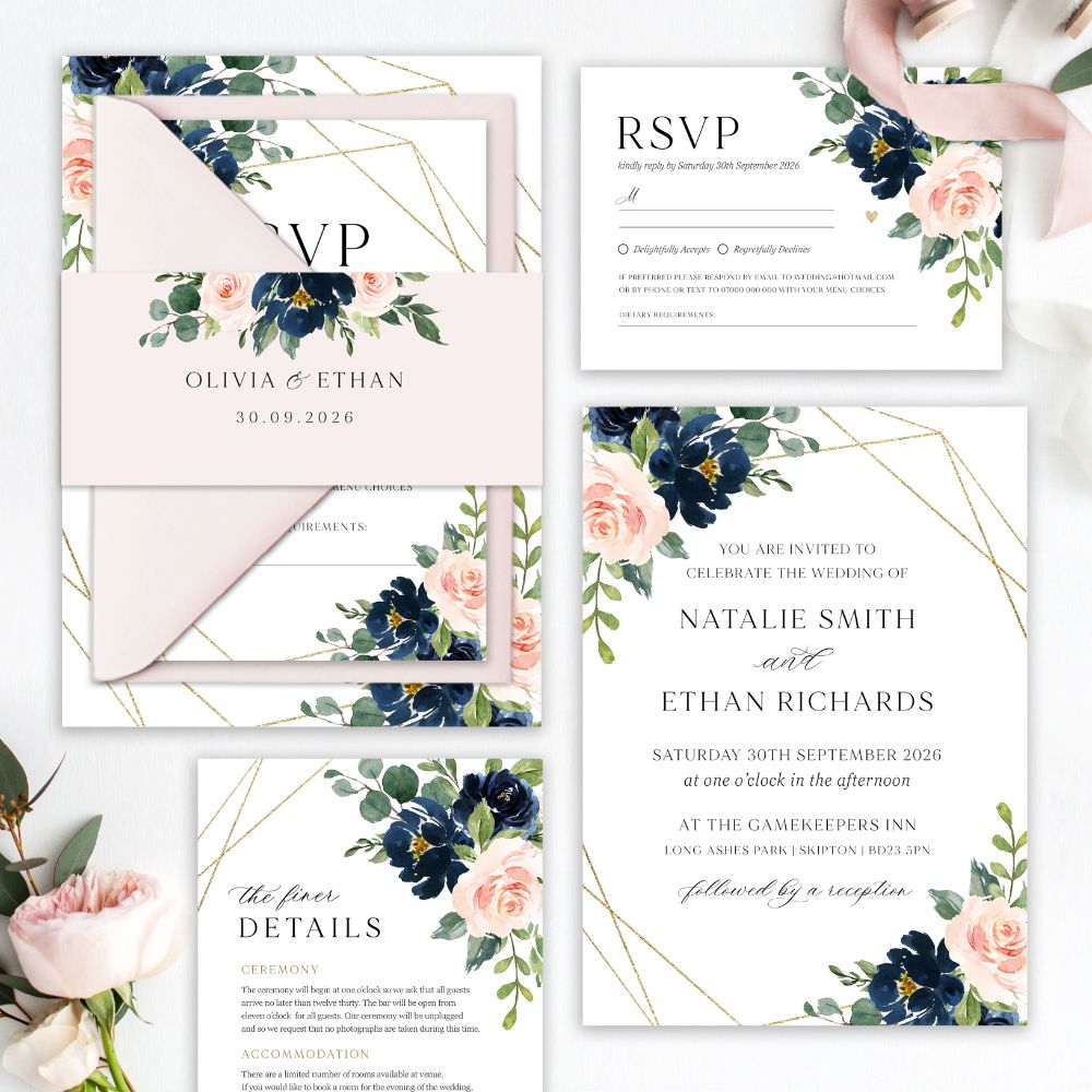 Blush, Navy & Gold