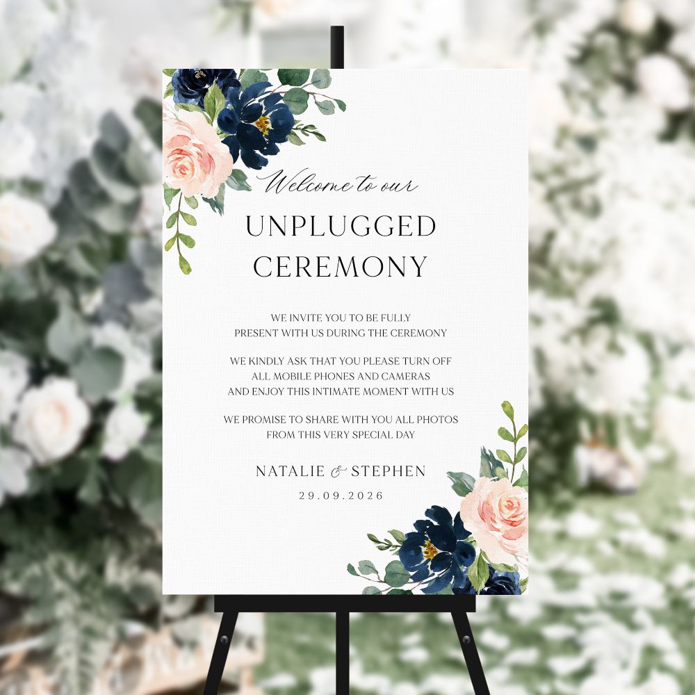 Burgundy & Navy Large Wedding Signs