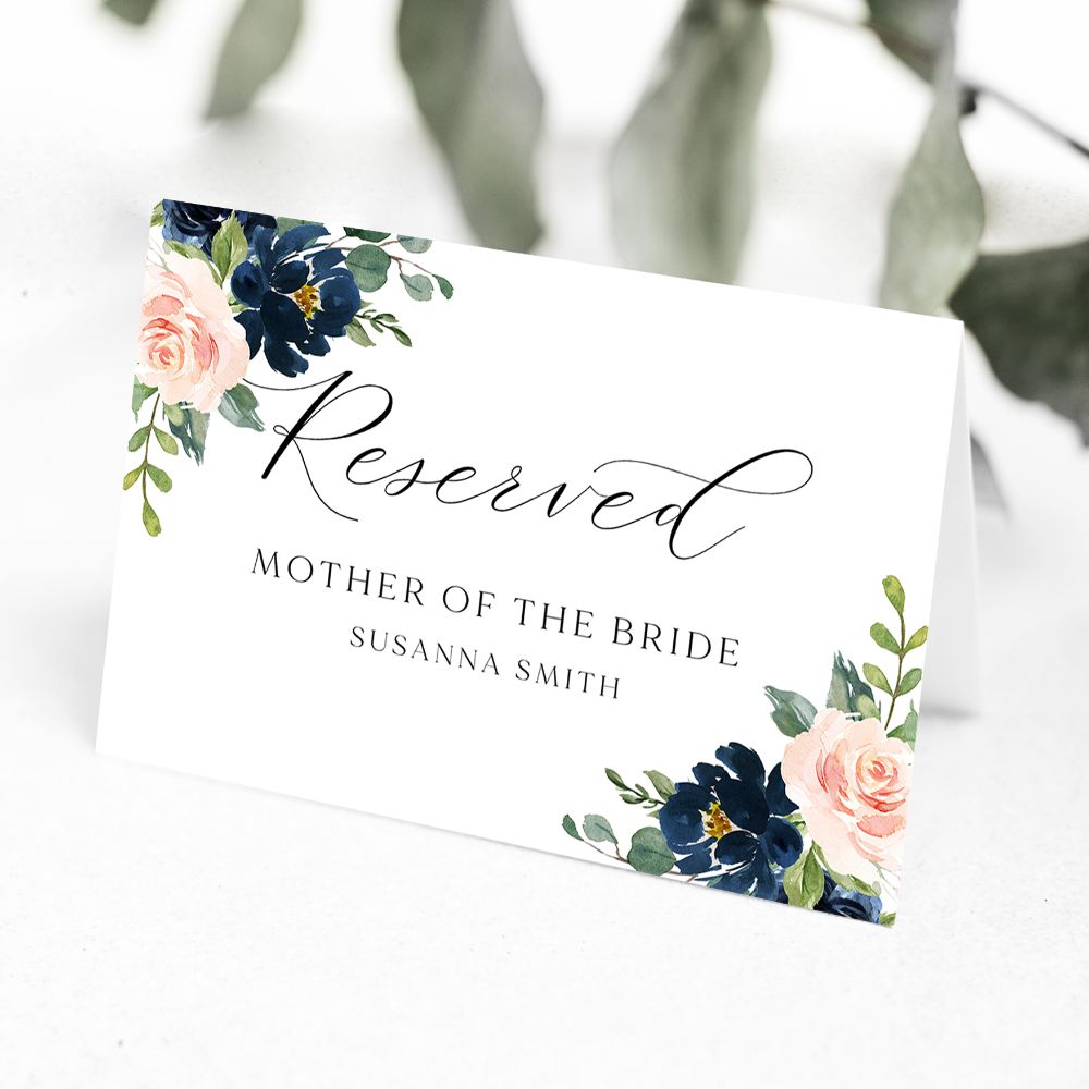 Burgundy & Navy Reserved Signs