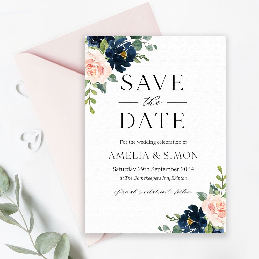 Burgundy & Navy Save the Dates