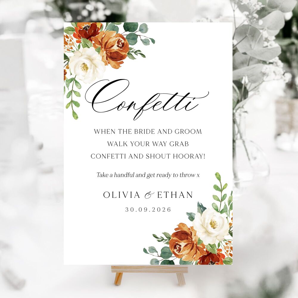 Burnt Orange & Eucalyptus Wedding Accessory Signs (Choose Your Sign)