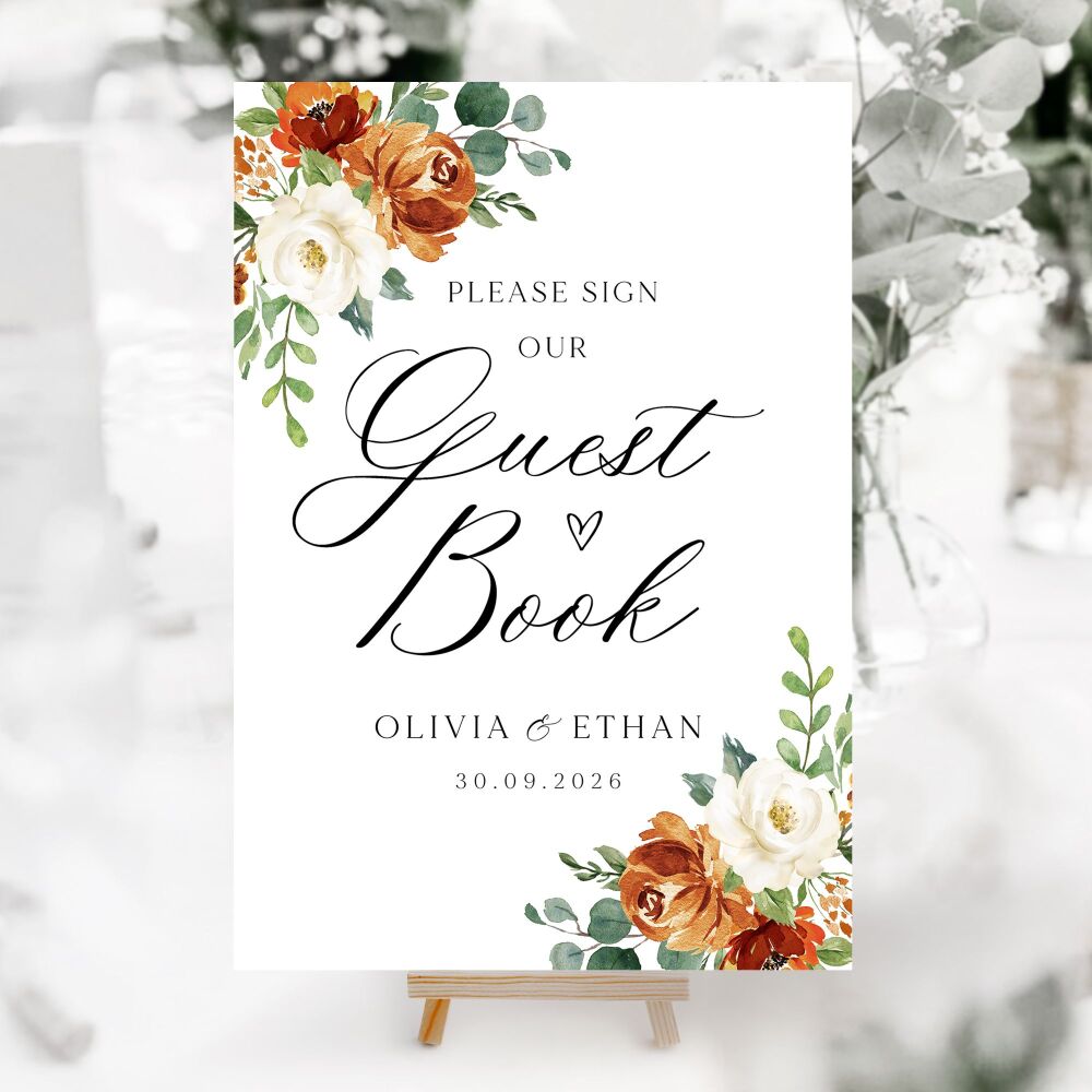 Burnt Orange & Eucalyptus Wedding Accessory Signs (Choose Your Sign)