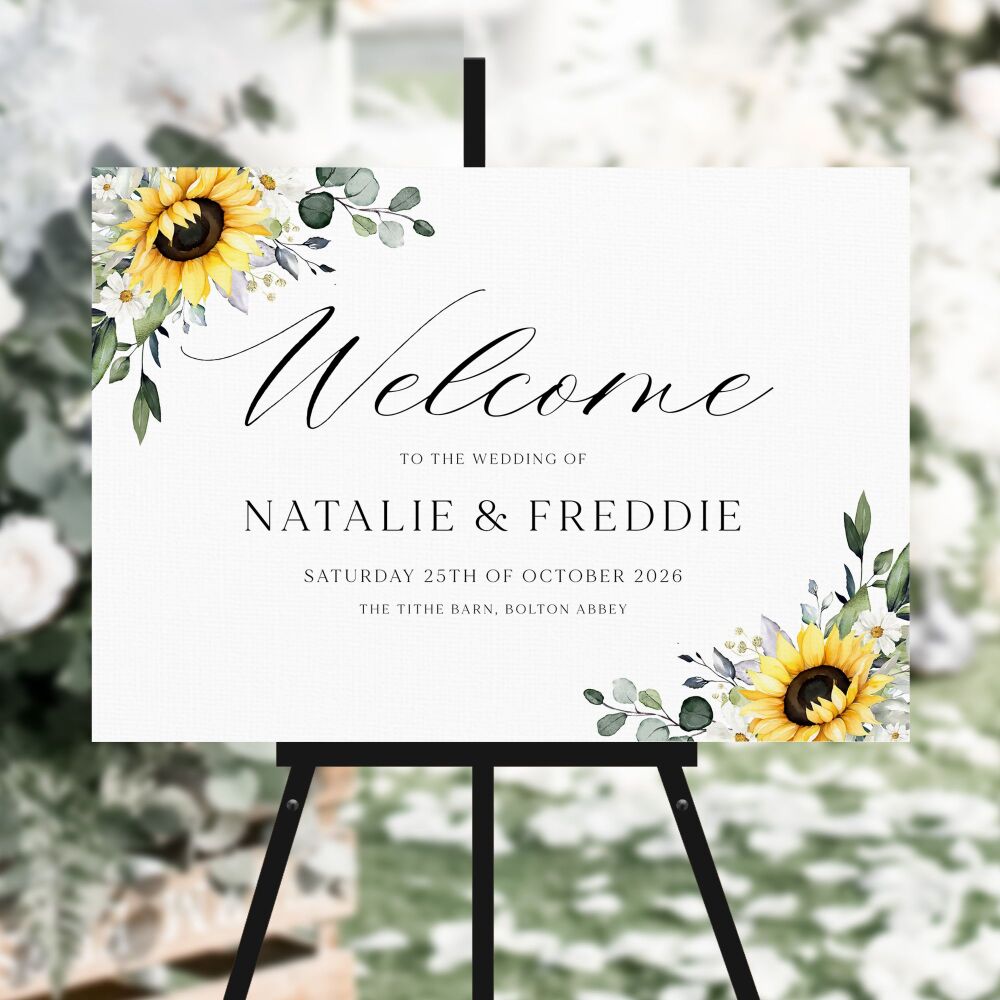 Sunflowers & Daisies Welcome Sign