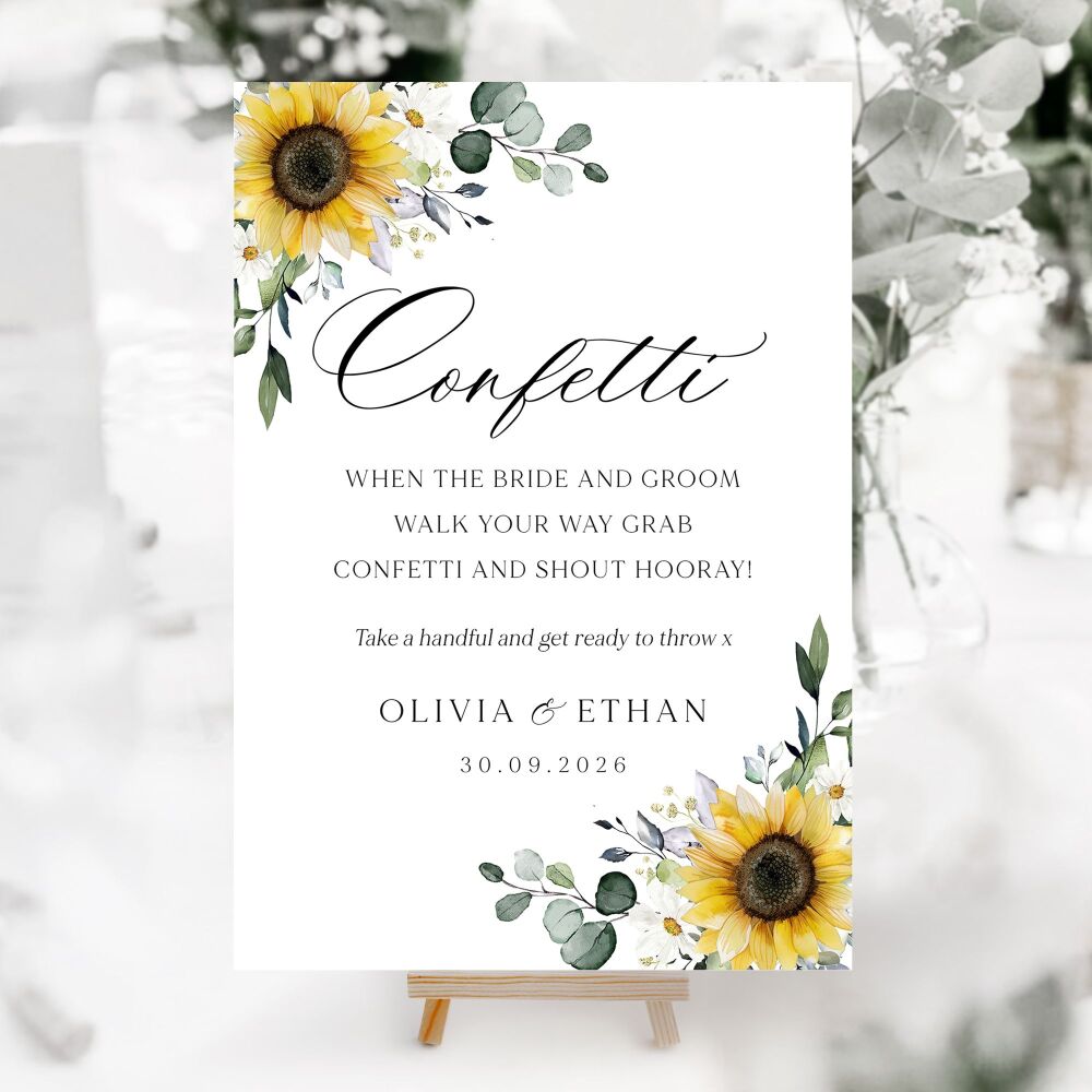 Sunflowers & Daisies Wedding Accessory Signs (Choose Your Sign)