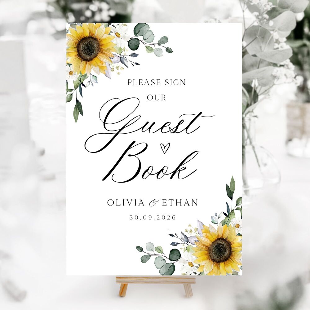 Sunflowers & Daisies Wedding Accessory Signs (Choose Your Sign)