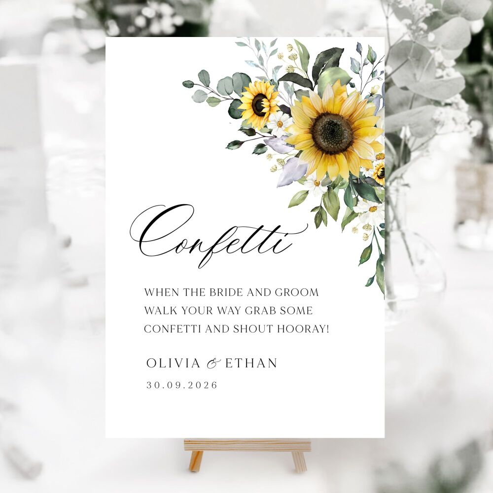 Sunflowers & Daisies Wedding Accessory Signs (Choose Your Sign)
