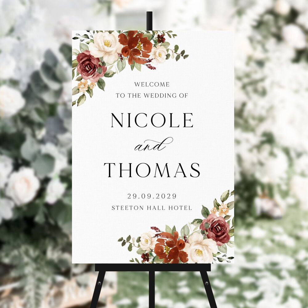 Rust & Burnt Orange Welcome Sign