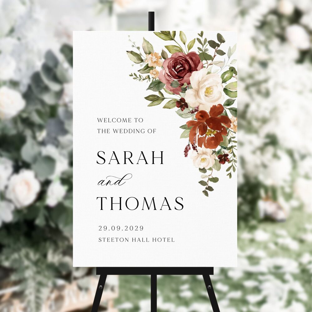 Rust & Burnt Orange Welcome Sign