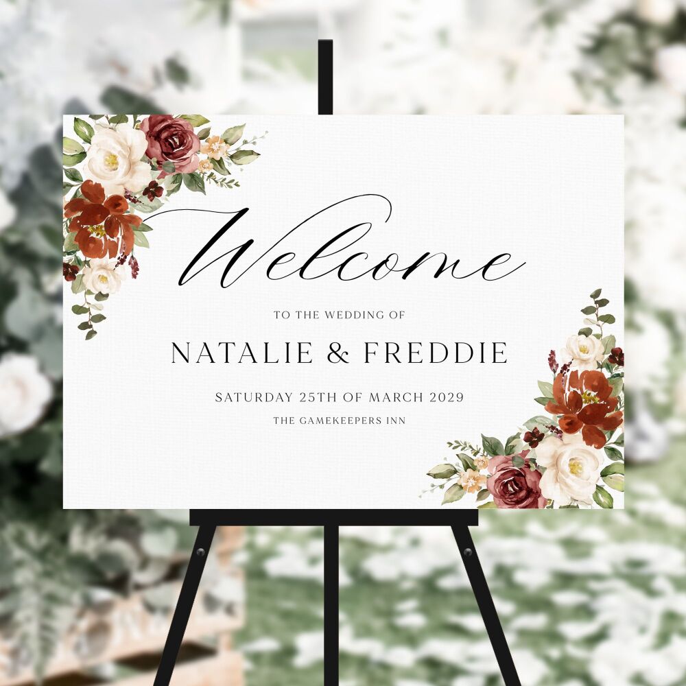 Rust & Burnt Orange Welcome Sign