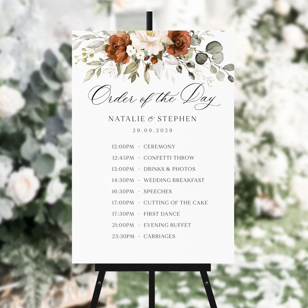 Terracotta & Ivory Order of the Day Sign