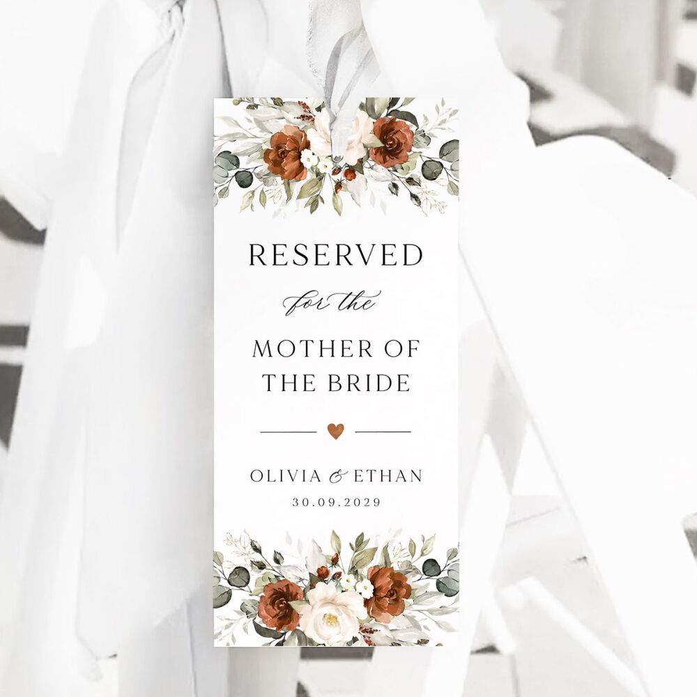 Terracotta & Ivory Reserved Seat Tag