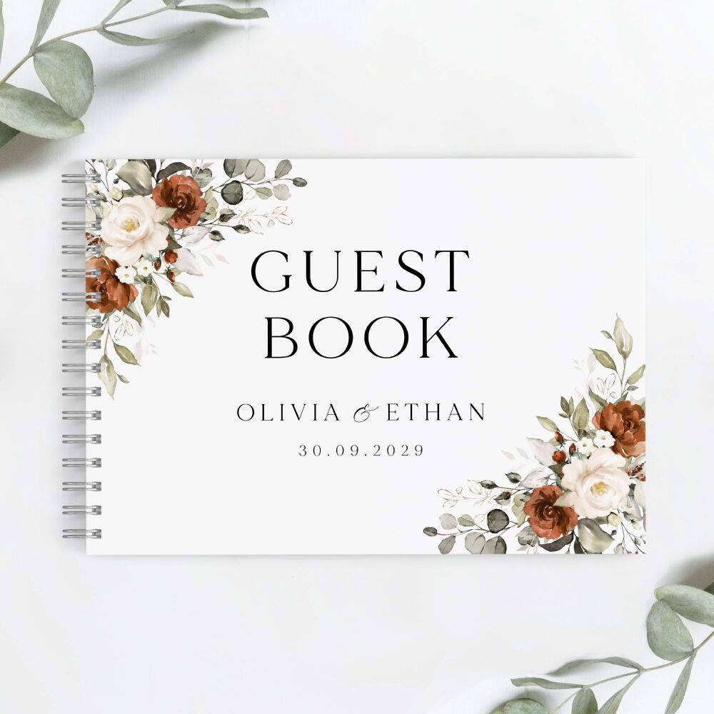 Terracotta & Ivory Guest Book