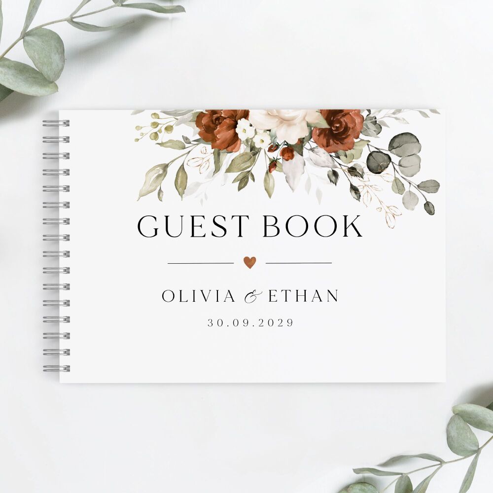 Terracotta & Ivory Guest Book