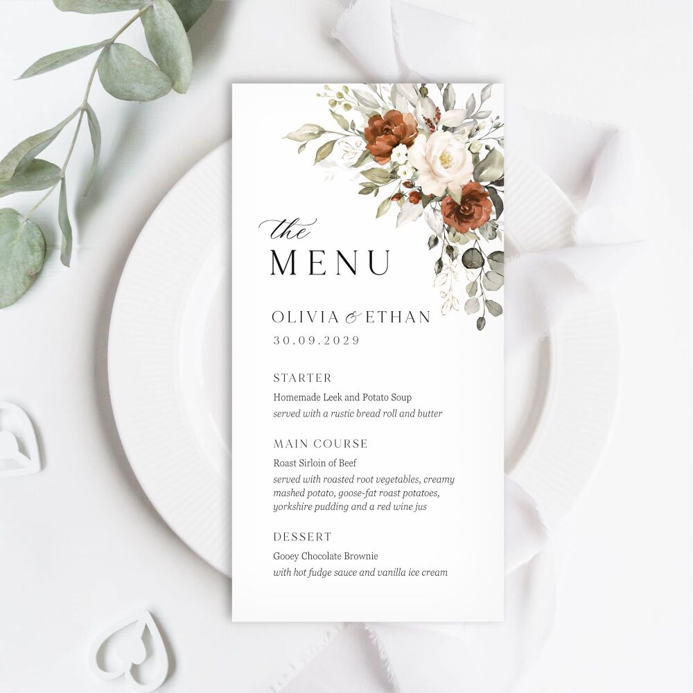 Terracotta & Ivory Menu