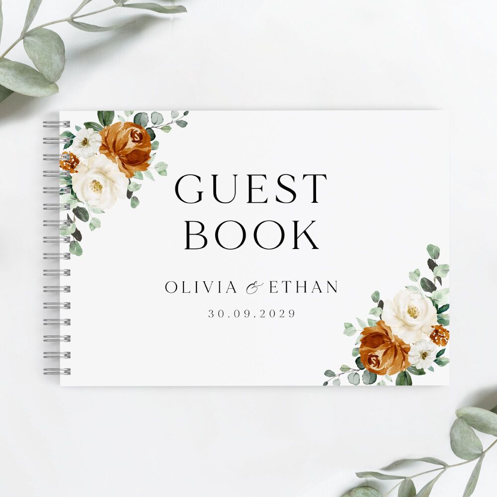 Burnt Orange & Eucalyptus Guest Book