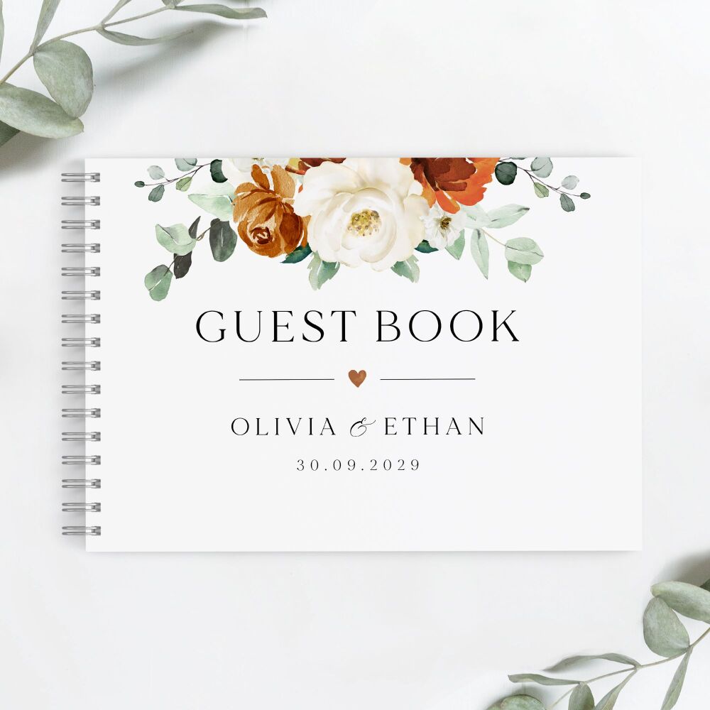 Burnt Orange & Eucalyptus Guest Book