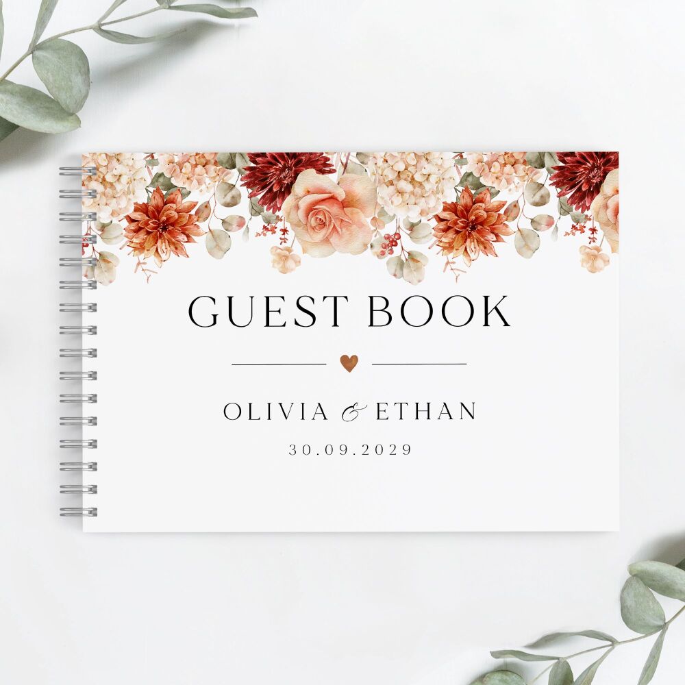 Cinnamon Florals Guest Book
