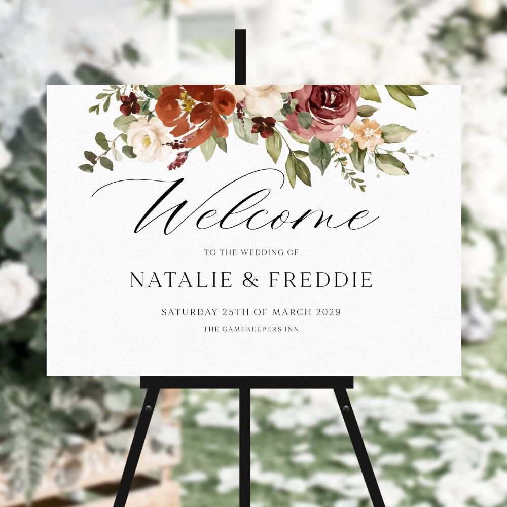 Rust & Burnt Orange Welcome Sign